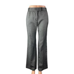 Max Mara Women's Gray Wool Mid Rise Flare Wide Leg Trousers Office Dress Pants 6